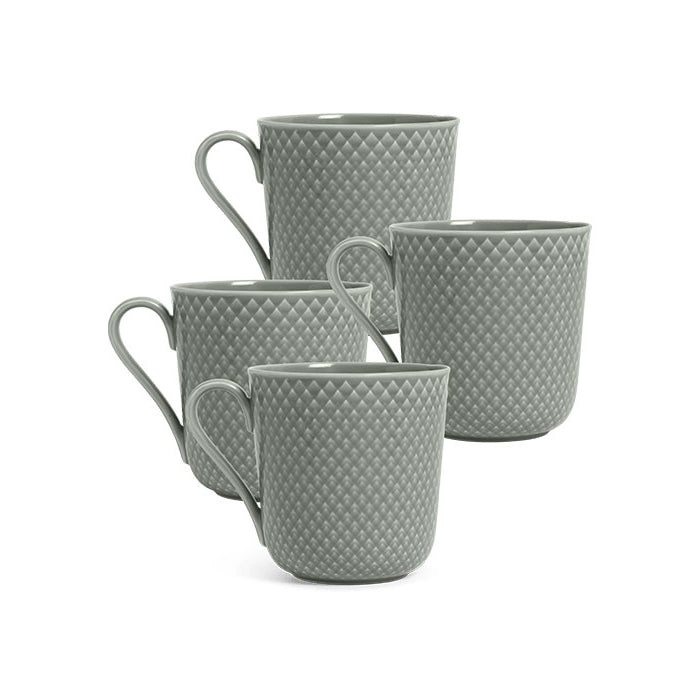Rhombe Earth Mug with Handle (Set of 4)