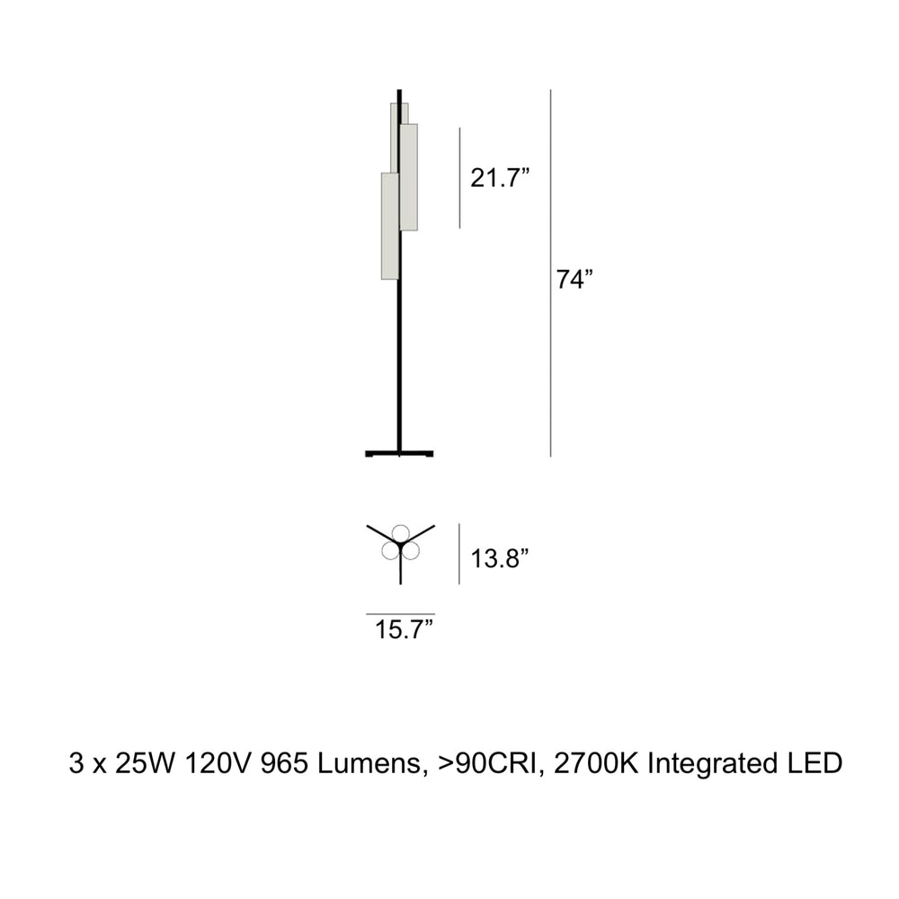 Black Note Triplet Floor Lamp