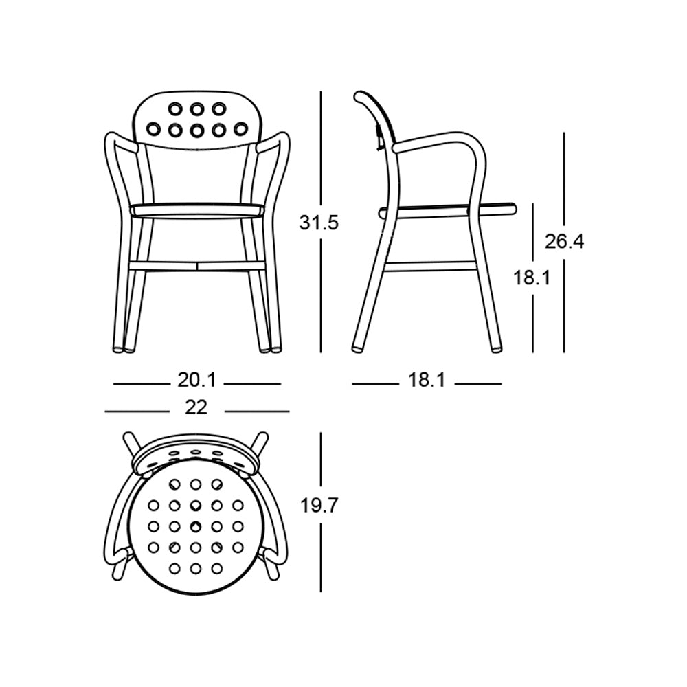 Pipe Outdoor Stacking Armchair