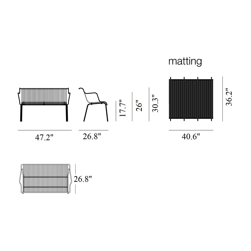 South Outdoor Stackable Bench