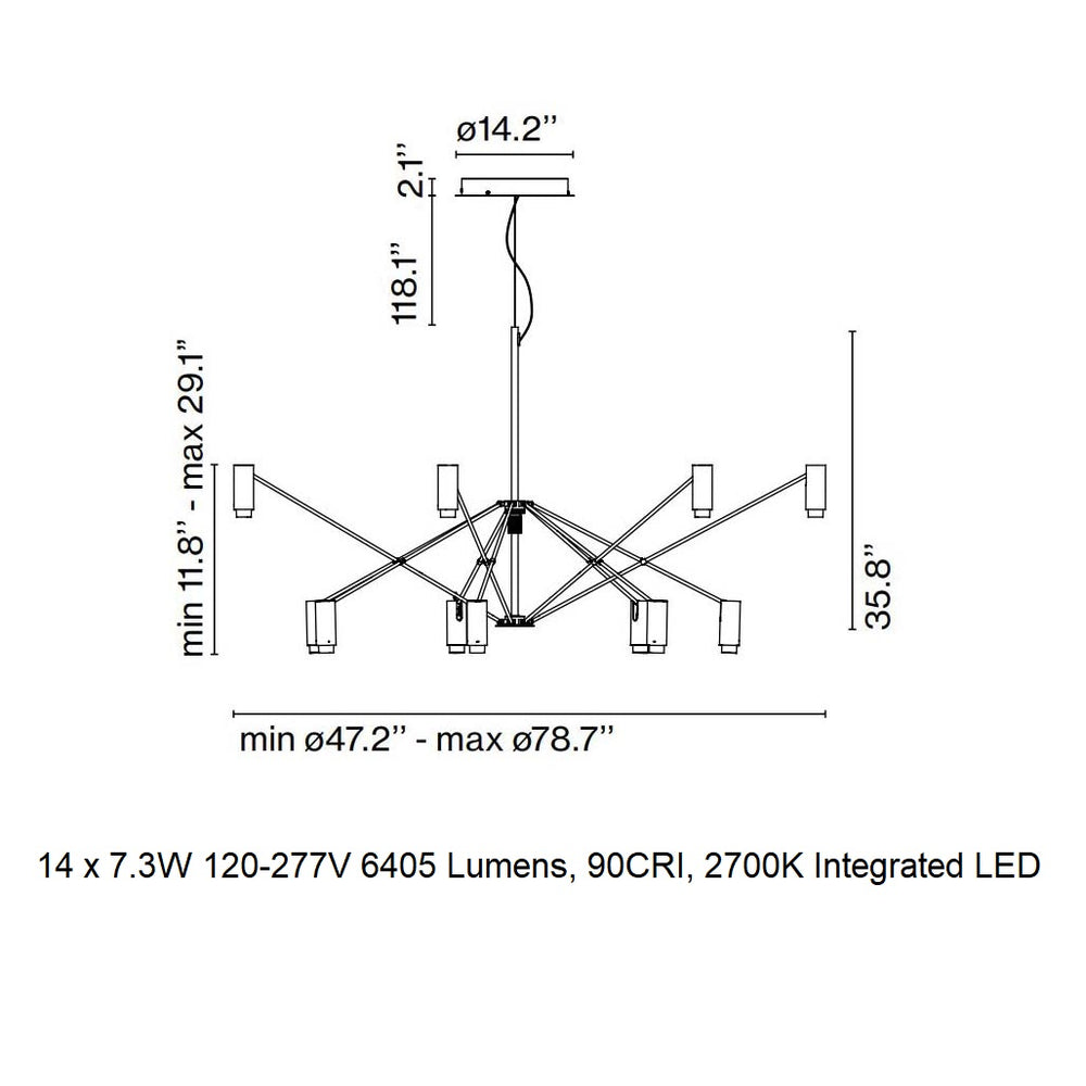 The W LED Chandelier