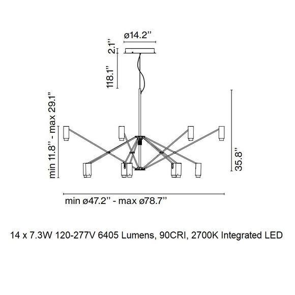 The W LED Chandelier