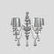 Eva Chandelier  option Silver Leaf