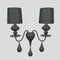 Eva Double Wall Sconce  option Dark Grey