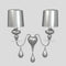 Eva Double Wall Sconce  option Silver Leaf