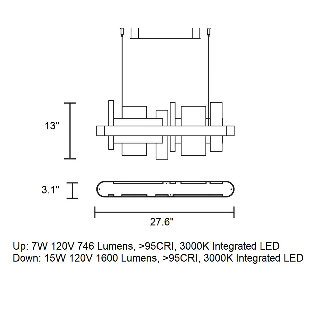 Honice LED Linear Pendant Light
