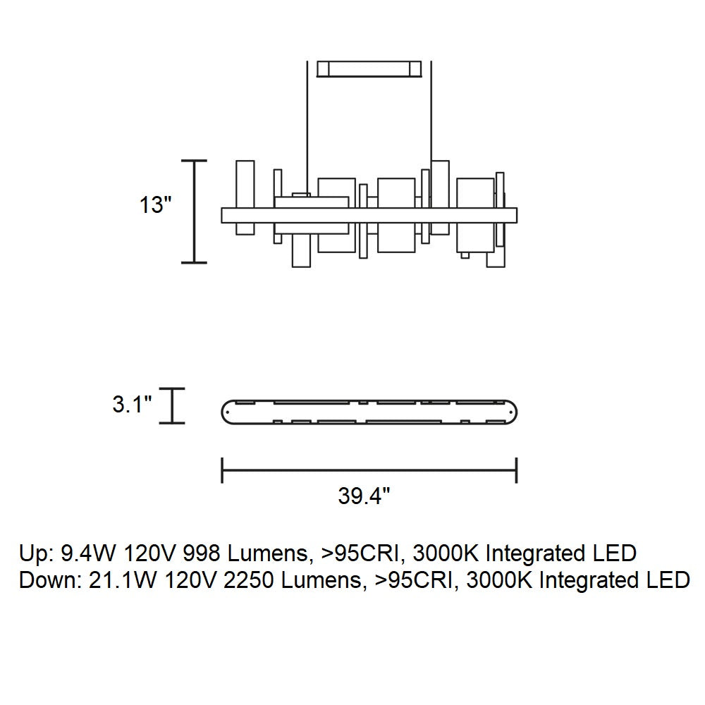 Honice LED Linear Pendant Light