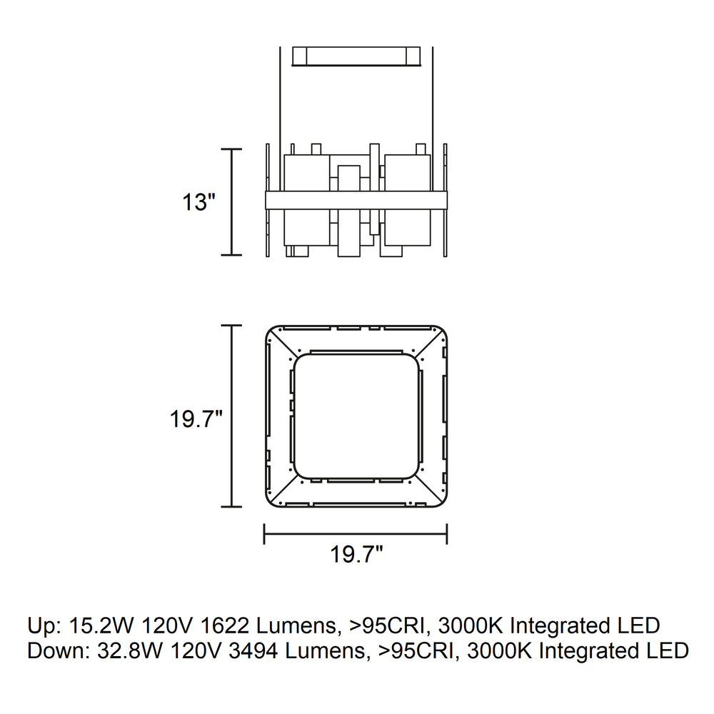 Honice Square LED Pendant Light