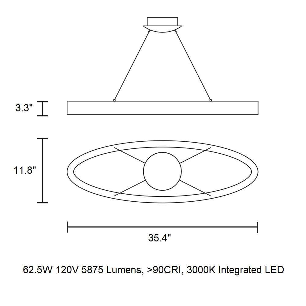 Libe Oval LED Pendant Light
