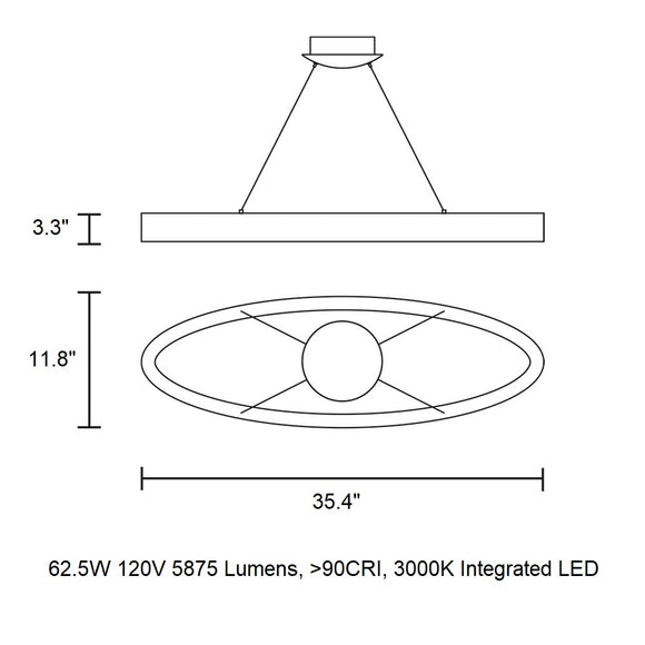 Libe Oval LED Pendant Light