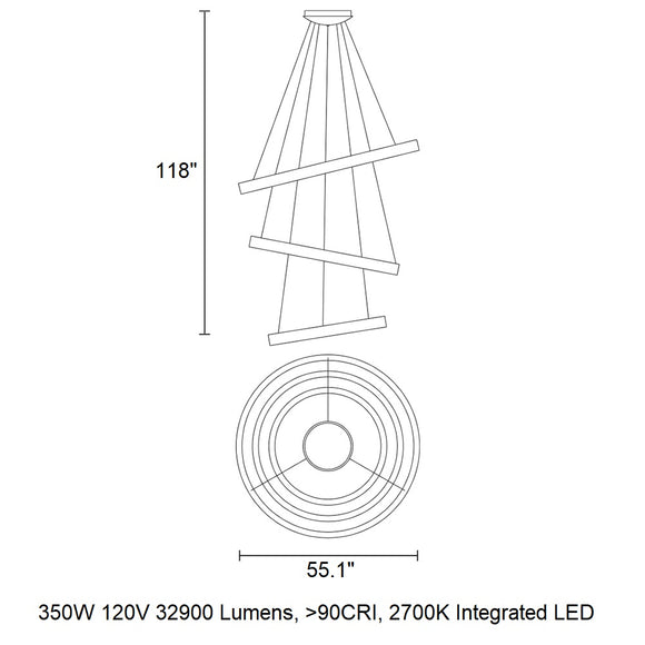 Libe Triple LED Pendant Light