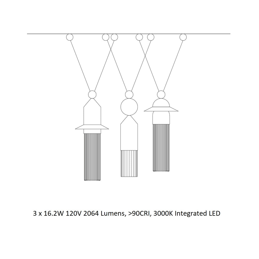Nappe LED Multi-Light Pendant Light