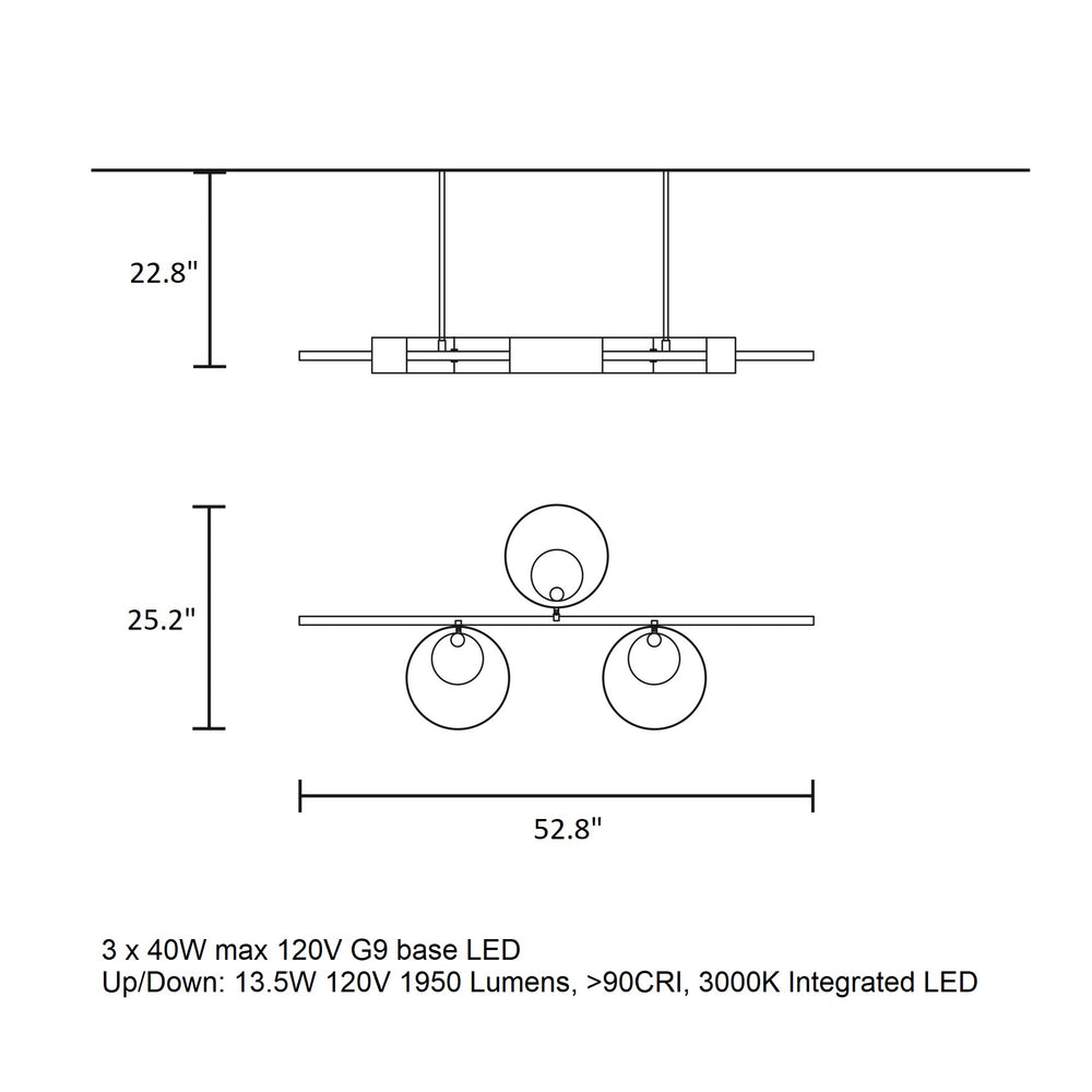 Sound LED Linear Pendant Light