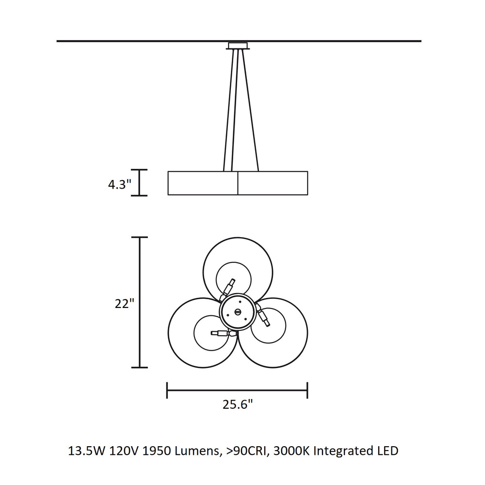 Sound LED Multi-Light Pendant Light