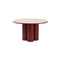Slon Round Dining Table  option Silver / Burgundy