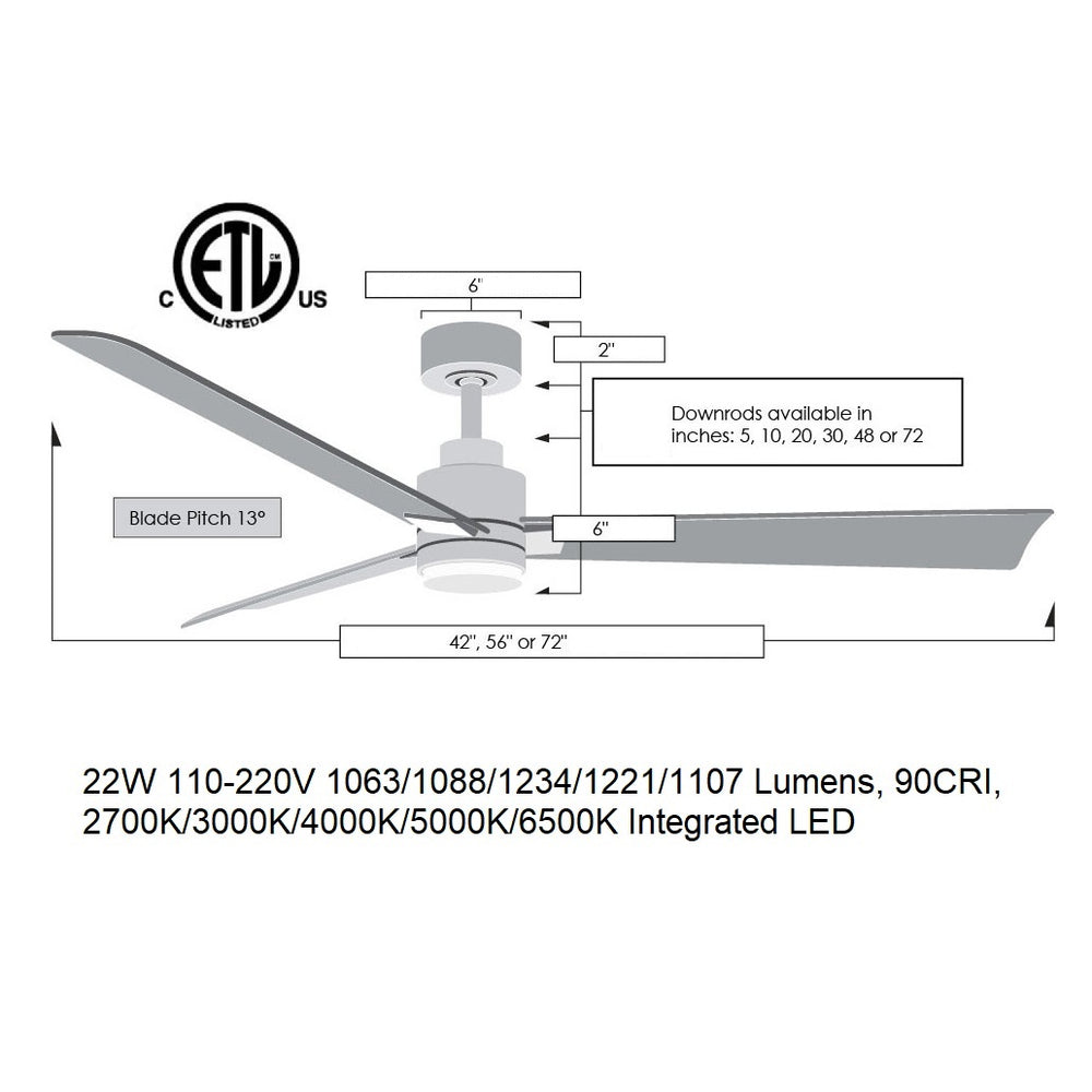 Alessandra Outdoor Ceiling Fan with Light