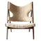 Knitting Lounge Chair Sheepskin Upholstery  option Dark Stained Oak / Sheepskin Nature