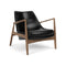 The Seal Low Back Lounge Chair  option Walnut / 0842 - Black Dakar