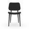 Joe S M TS/L Dining Chair  option Fenix Wool Concrete Grey T3C6 / Graphite EG with Veneered Painted Black I04 Back