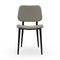 Joe S M TS/L Dining Chair  option Fiore Leather Ash Grey P0GS / Black EN with Veneered Flamed Walnut I24 Back