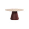 Plisse Coffee Table  option I52 Stained Natural Oak / FP Bulgaro Red / Medium: 19.7 in diameter