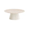 Plisse Coffee Table  option MB2 Beige Travertino Romano / EF White Pearl / XLarge: 31.5 in diameter