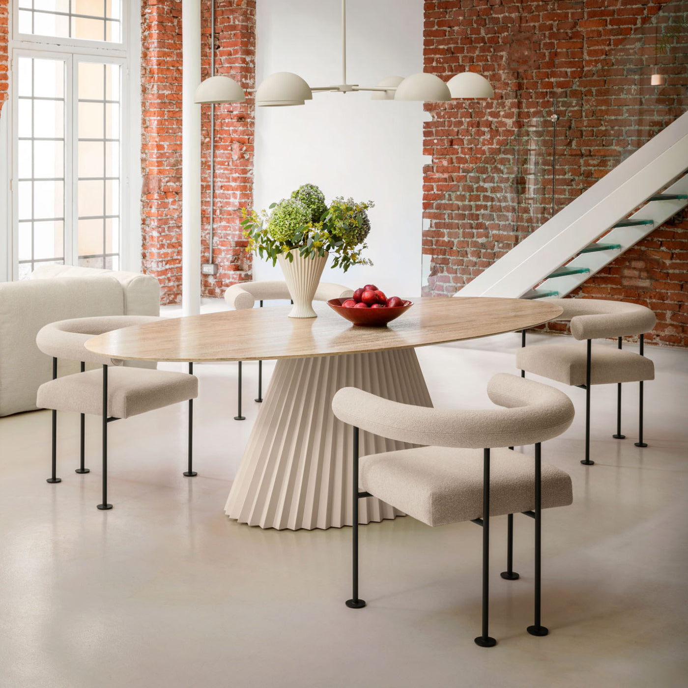 MIDJ Plisse Elliptical Dining Table - 2Modern
