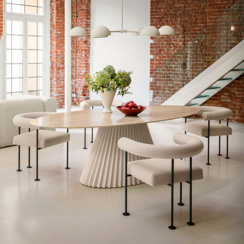 Plisse Elliptical Dining Table