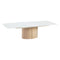 Sesamo Dining Table  option J41 Extra Clear Matt White Antiscratch / I61 Veneered Wood Painted Desert / Large: 86.6 in width