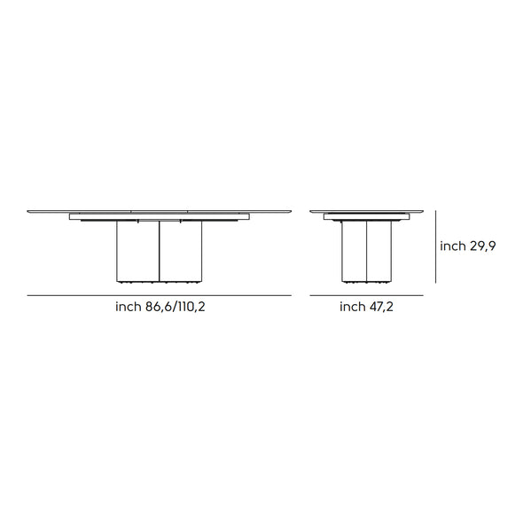Sesamo Elliptical Extendable Dining Table