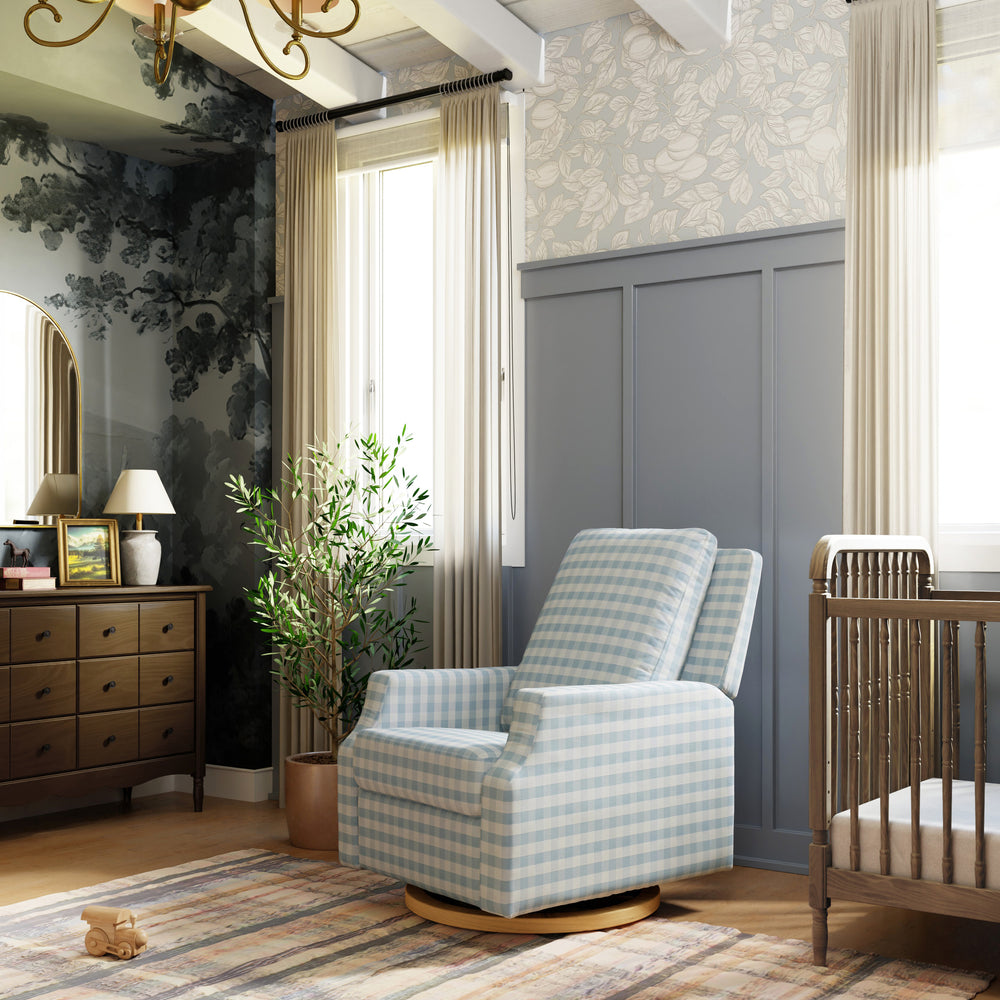 Crewe Recliner and Swivel Glider with Wood Base