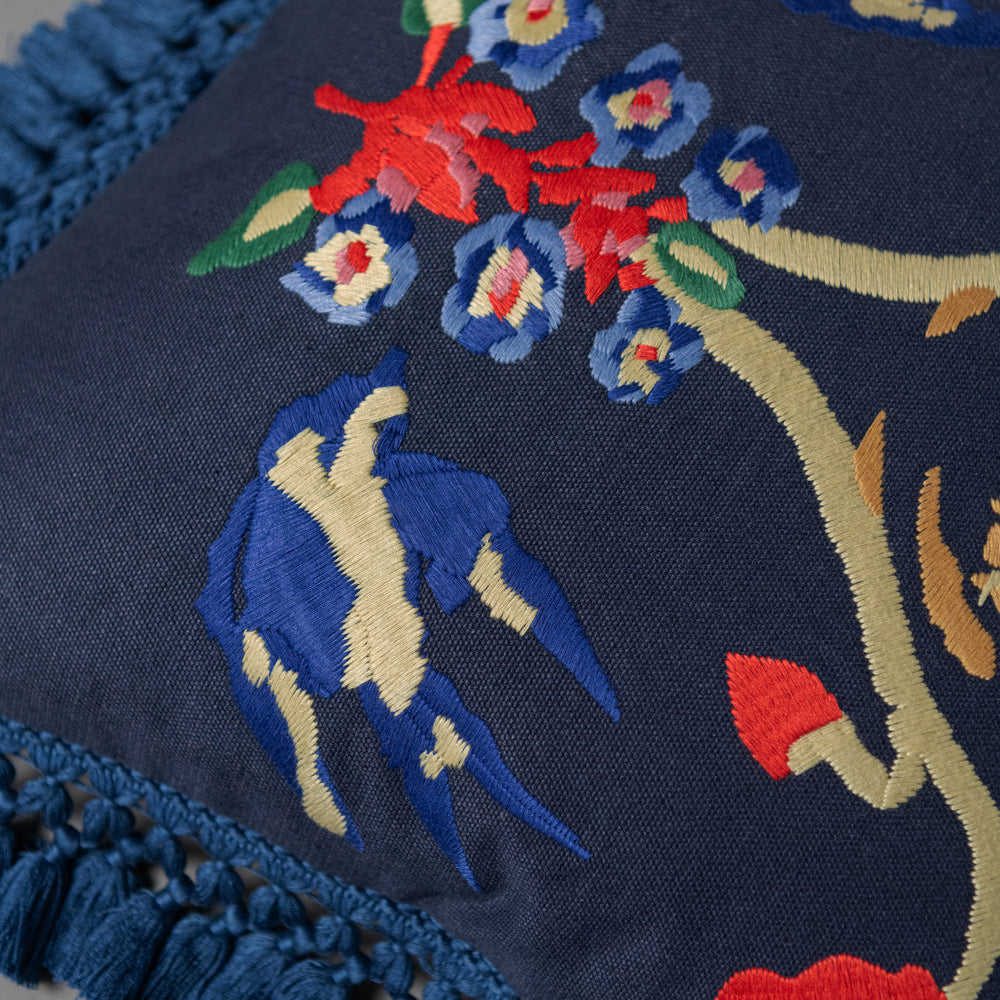 A Swallow's Horizon Embroidered Pillow