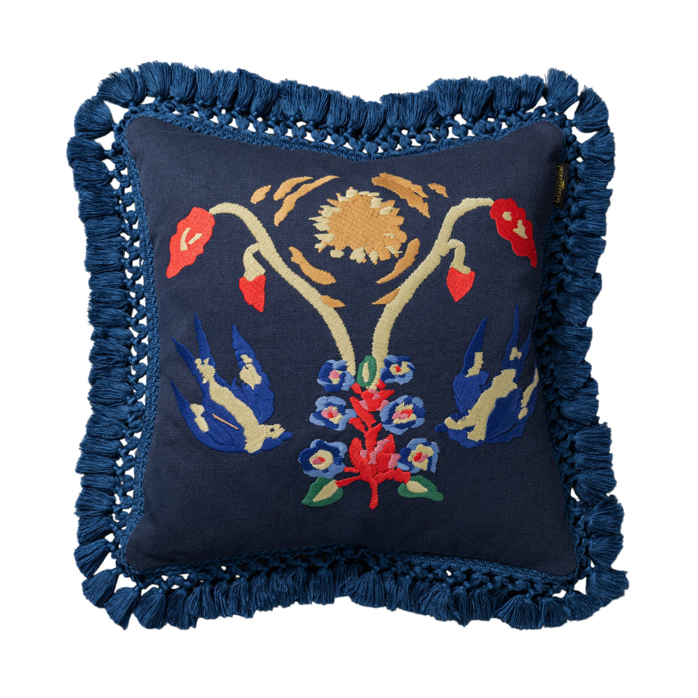 A Swallow's Horizon Embroidered Pillow