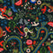Dragon Flower Wallpaper Sample Swatch  option Black Sample
