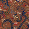 Dragon Flower Wallpaper Sample Swatch  option Golden Brown Sample