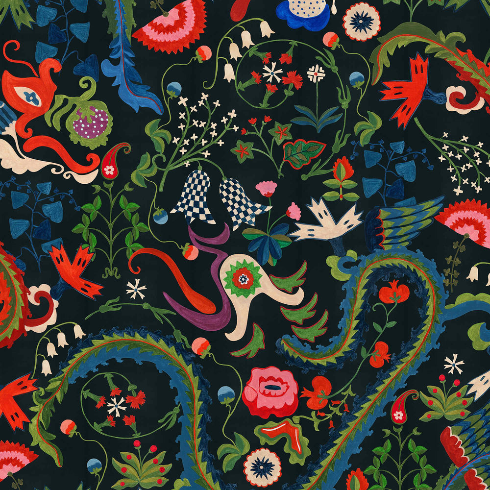 Dragon Flower Wallpaper Sample Swatch