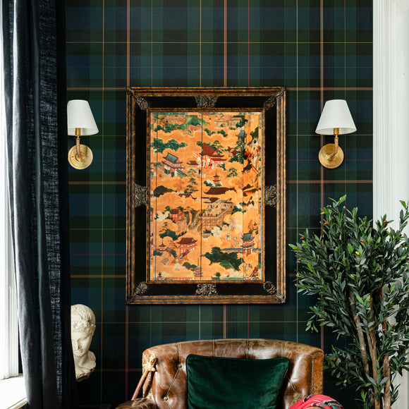 Equestrian Plaid Wallpaper