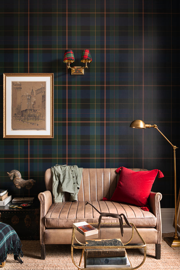 Equestrian Plaid Wallpaper