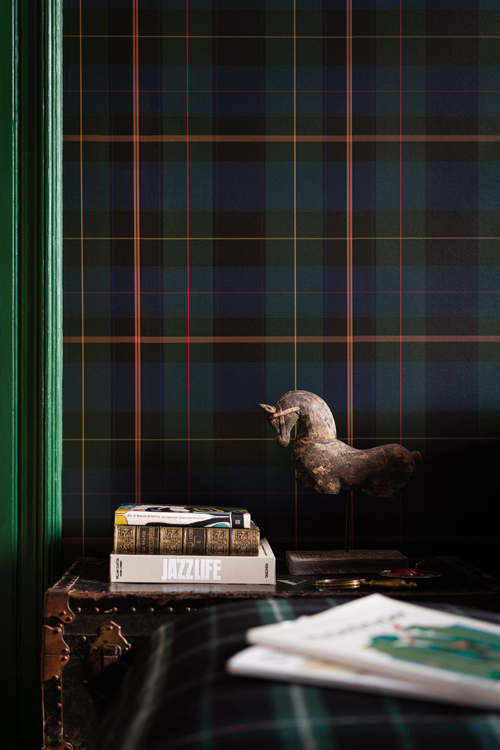 Equestrian Plaid Wallpaper