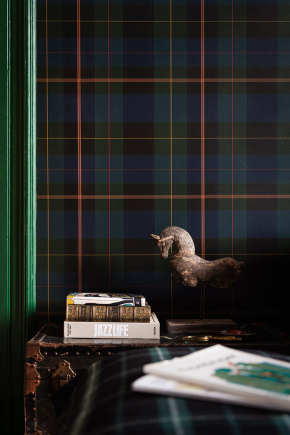 Equestrian Plaid Wallpaper