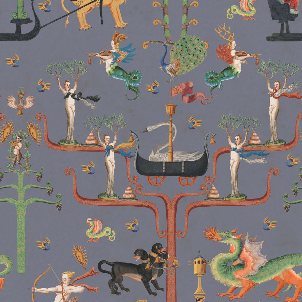 Fairies And Dragons Wallpaper Sample Swatch