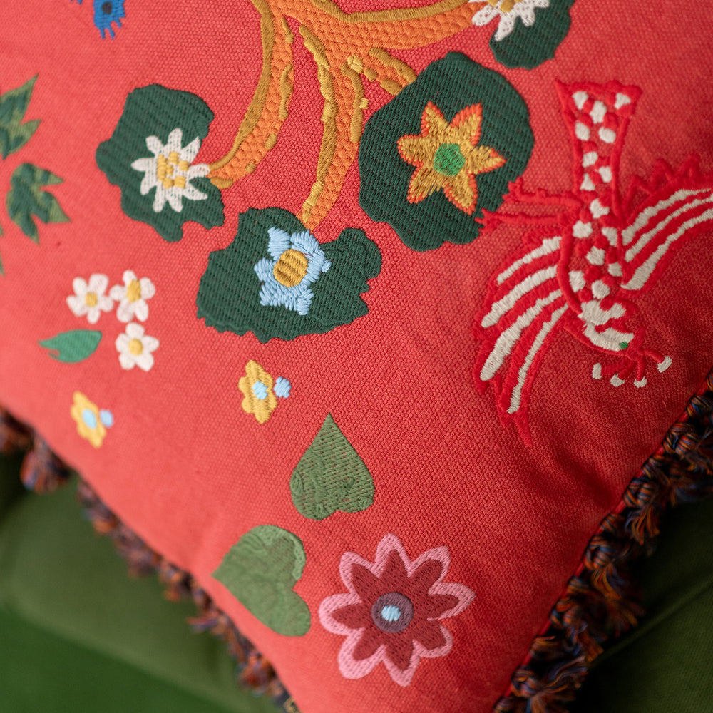 The Garden Between Us Embroidered Pillow