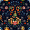 Transylvania Folk Wallpaper Sample Swatch  option Blue Sample