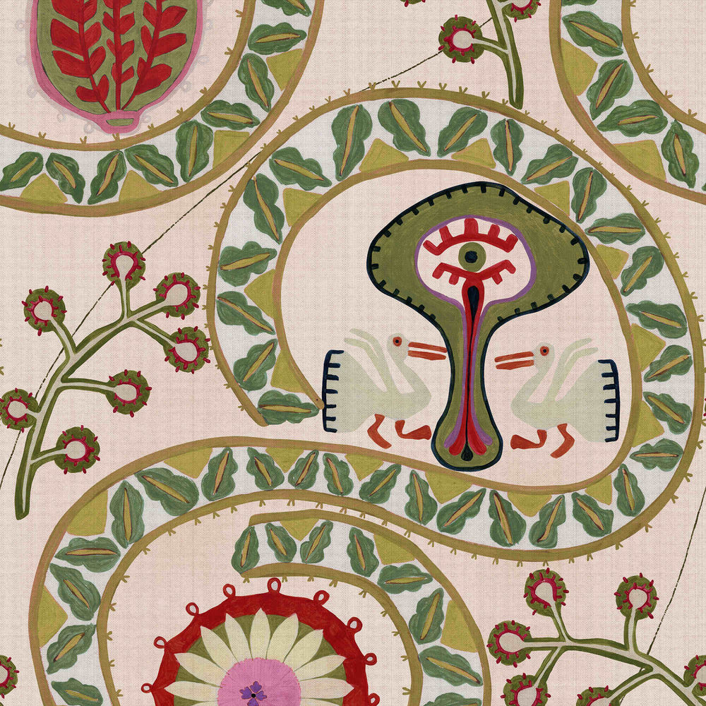 Two Storks Wallpaper Sample Swatch
