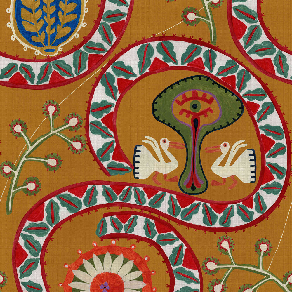 Two Storks Wallpaper Sample Swatch