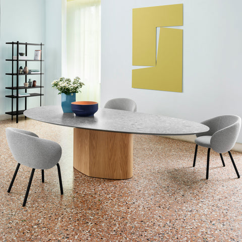 Monoplauto Oval Dining Table with Marble