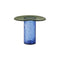 Striche Side Table  option Menta Cast Glass / Blu Water Blown Glass