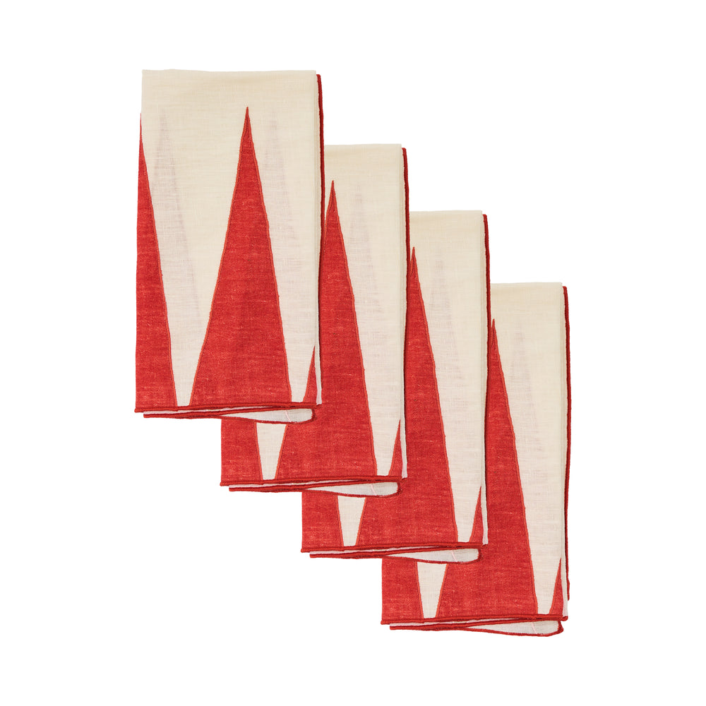 Backgammon Embroidered Linen Napkin (Set of 4)
