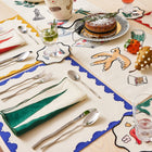 Backgammon Embroidered Linen Napkin (Set of 4)