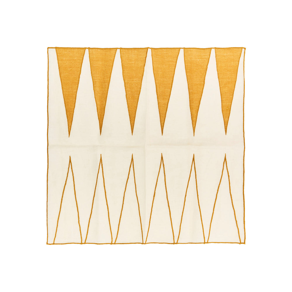Backgammon Embroidered Linen Napkin (Set of 4)